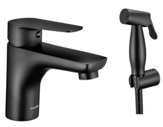 Смеситель для раковины Swedbe Mars 1760B с гигиенической лейкой чёрный